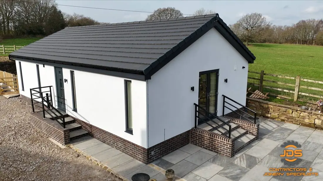 Charnock Richard build, patio and landscaping to the rear